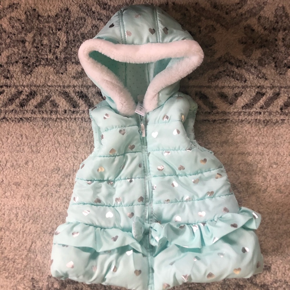 Little Me Puffer Vest Girls Size 4t Mint Green